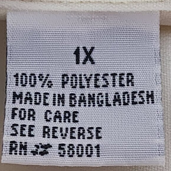 Apparenza Whipped Butter Yellow Poly SS Button Up Chest Pocket Blouse Size 1X - Picture 15 of 16